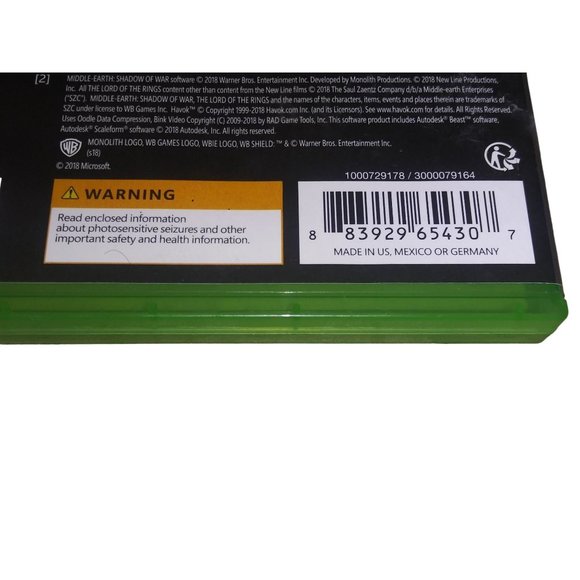 XBOX ONE Shadow of War Video Game 4K Ultra Middle Earth Definitive Edition 2018 - Picture 3 of 6